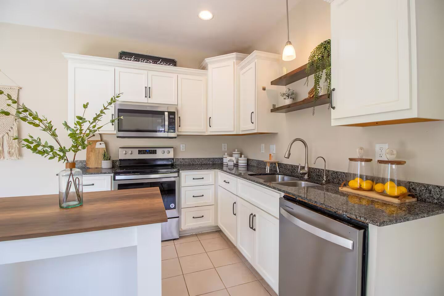 Microwave, oven, stovetop, dishwasher