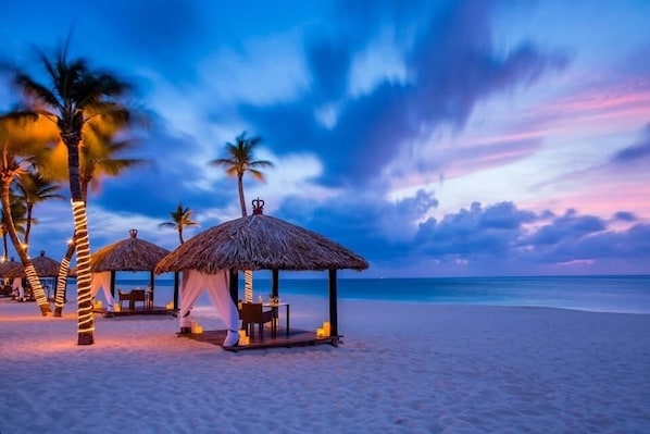 Sun loungers, beach towels
