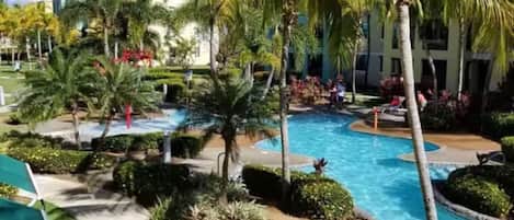 Outdoor pool, a heated pool