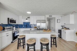 Fridge, microwave, oven, dishwasher - Beachfront Bliss Awaits - 2BR/2BA Oceanfront Condo Unit 2-Pet Friendly (New Smyrna Beach)