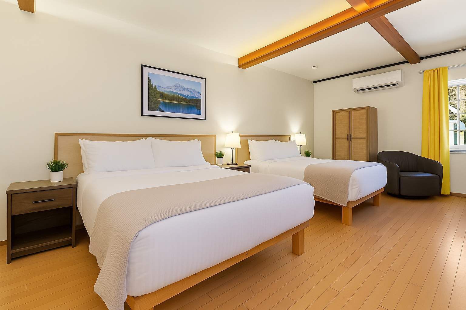 1 habitación, tabla de planchar con plancha, cuna de viaje y wifi 