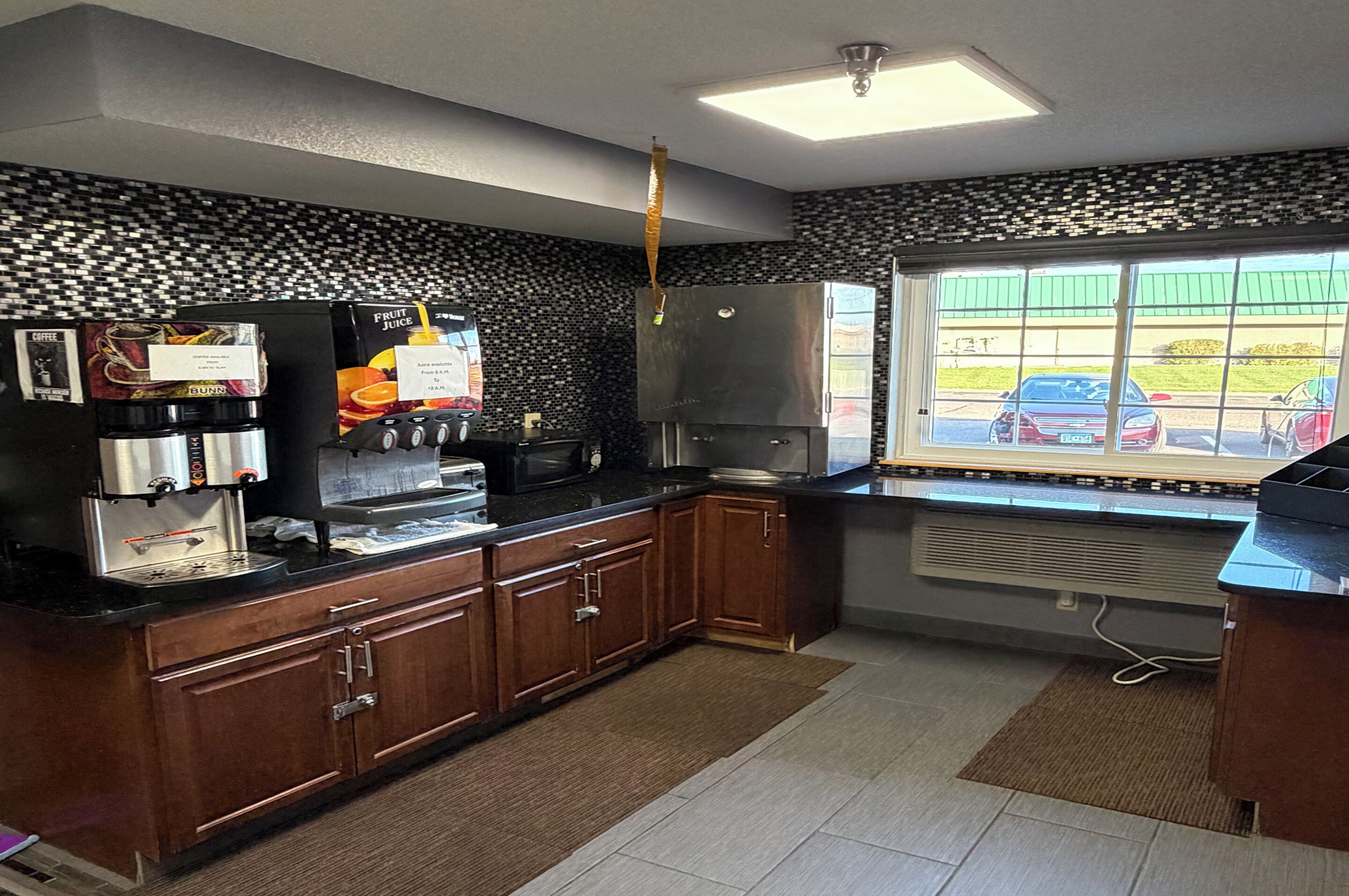 Fridge, microwave, paper towels