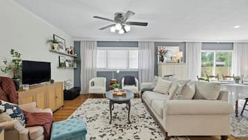 Televisión y chimenea