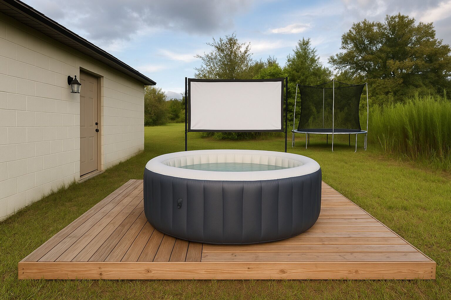 Outdoor spa tub