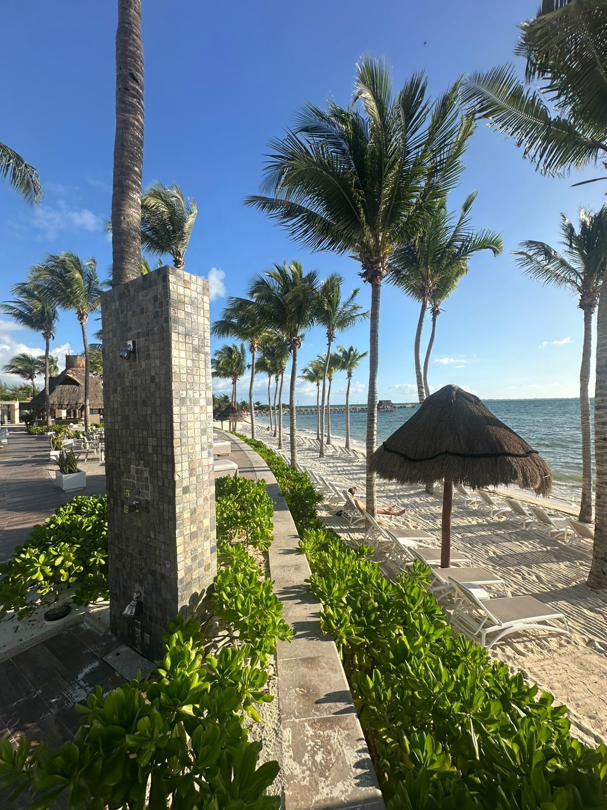 Private beach, white sand, free beach cabanas, sun-loungers