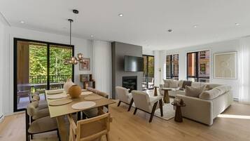 Télévision, cheminée