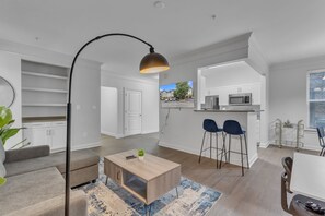 Apartment | Living area - Upscale 2BR Suite Mins Downtown Raleigh (Cary)