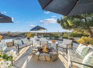 Terrace/patio - Temecula Wine Country Oasis with Pool • Spa • Fire Pit • Pickleball • Views (Temecula)