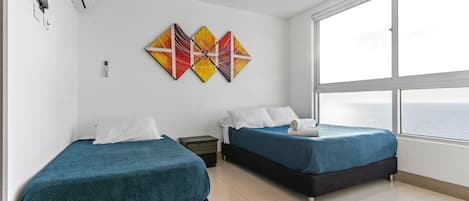 2 室のベッドルーム、WiFi、ベッドシーツ