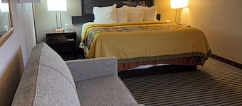 Right off the Interstate, American style Restaurant/Bar Next door & Great Rates!