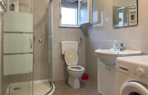 Een douche, een haardroger