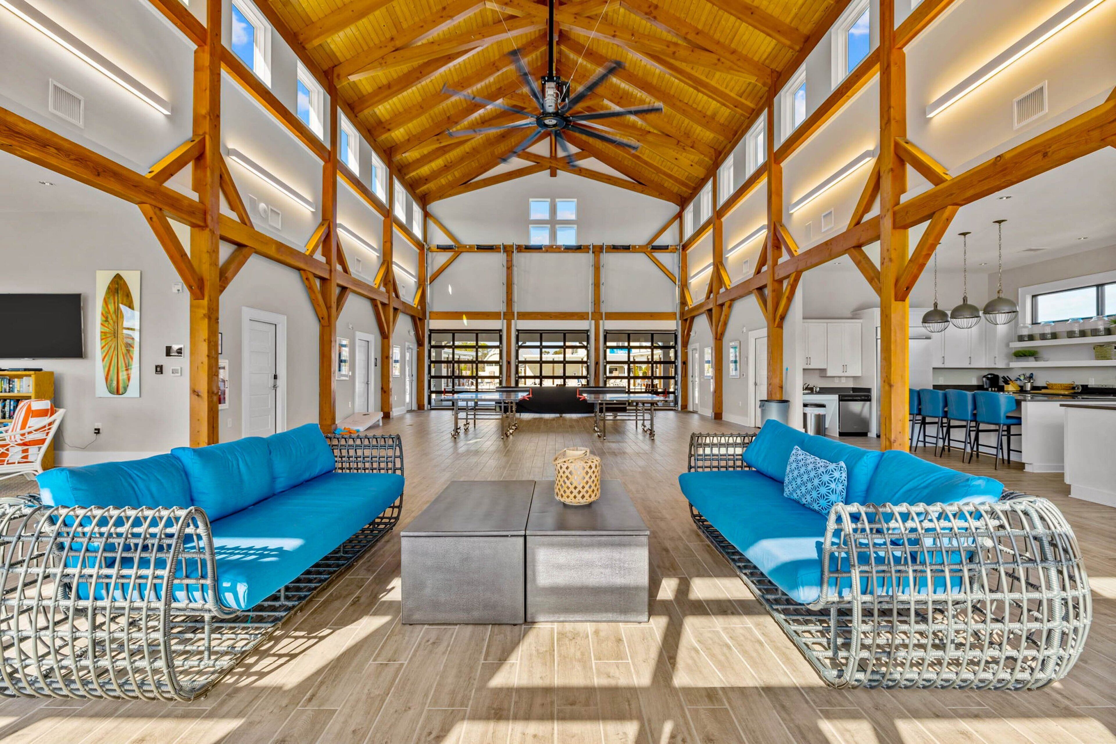 TV, ping pong, books