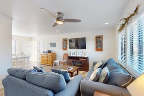 TV - Waterfront, dog-friendly house with lovely water views, pool access & deck (Avon)