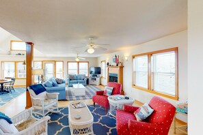 TV, DVD player, stereo