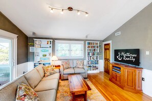 TV, DVD player, books