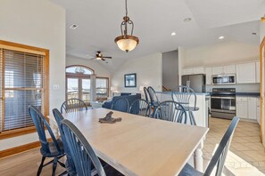 Dining - Dog-friendly home with private saltwater pool, hot tub, game room, & fireplace (Salvo)