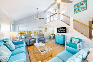 TV, DVD player, stereo