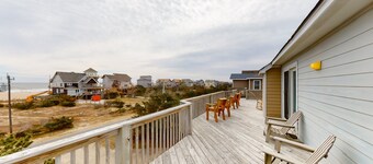 Oceanfront home with central AC, ocean view, private hot tub, & pool