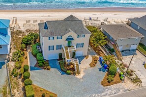 Exterior - Oceanfront home with direct beach access - game room, private interior elevator (Surf City)