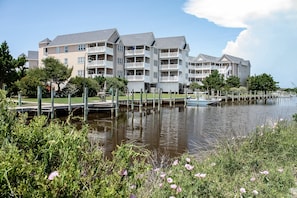 Exterior - Waterfront Condo w/ Free WiFi, Central AC, Private Washer/Dryer, Shared Pool (Hatteras)
