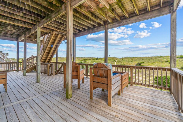 Terrace/patio - Coastal home with private pool, game room, media lounge, oceanside deck (Waves)