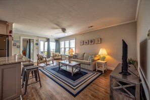 TV, DVD player, stereo