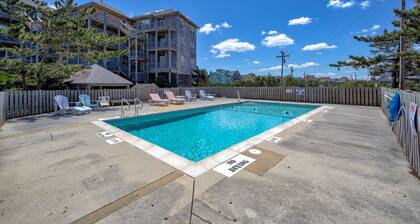 Bright, updated oceanfront home with shared pool, private deck, & great views