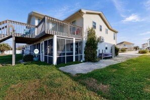 Exterior - Dog-friendly Sound Front Duplex with Screened-in patio, hot tub and dock (Surf City)