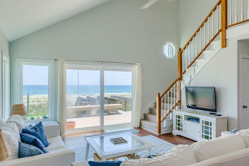 Oceanfront home with beach access, a game room, washer/dryer, & central AC