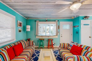 TV, music library, video library, stereo