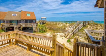 Upgraded beachfront villa with ocean views, central AC, fast WiFi & washer/dryer