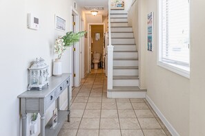 Interior - 2-story ocean/beach-view home with balcony, washer/dryer & AC - dog-friendly (Kure Beach)