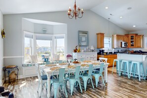 Dining - Oceanview Waterfront Retreat with Private Pool & Hot Tub — Just Steps to the Beach! (North Topsail Beach)