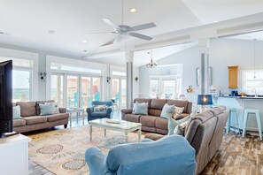TV, video games, DVD player, books - Oceanview Waterfront Retreat with Private Pool & Hot Tub — Just Steps to the Beach! (North Topsail Beach)