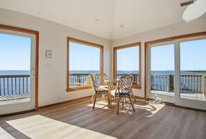 Dining - Waterfront home with stunning Sound view, private hot tub, pool - 2 dogs OK (Avon)