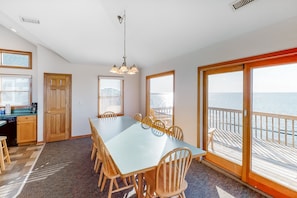 Dining - Waterfront home with stunning Sound view, private hot tub, pool - 2 dogs OK (Avon)