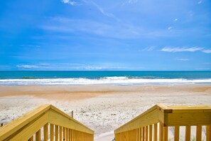 On the beach - Beachfront home with private heated pool, hot tub, & elevator (North Topsail Beach)