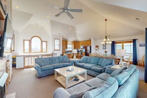 TV, fireplace, DVD player