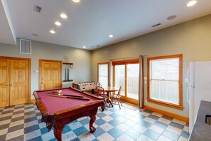Games room - Ocean-view home with central AC, pool, & hot tub (Buxton)