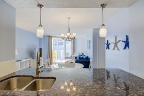 Interior - St. Regis beachfront condo with ocean & pool-view balcony, gym & sauna (North Topsail Beach)