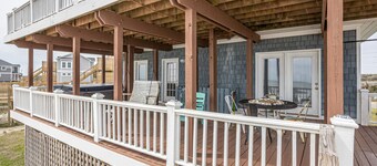 Oceanfront home with beach access, pool, hot tub, central AC, & washer/dryer