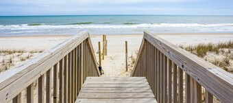 Oceanfront home with beach access, pool, hot tub, central AC, & washer/dryer