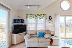 TV, stereo - Enjoy a semi-oceanfront getaway, just steps  away from easy beach access! (Rodanthe)