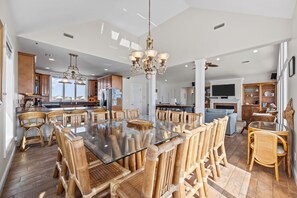 Dining - Oceanfront estate with pool, hot tub, elevator, pool table & cook's kitchen (North Topsail Beach)