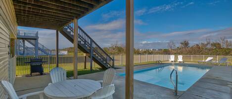 Et oppvarmet basseng