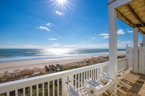 On the beach - Spacious beachfront duplex with private hot tub, elevator, views, community pool (North Topsail Beach)