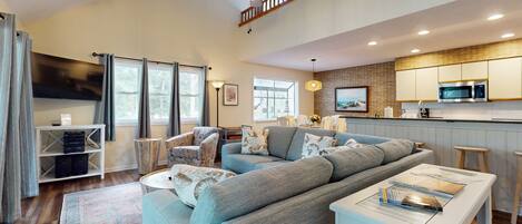 Tv, böcker och en stereo