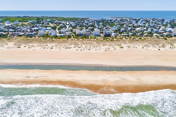 Beach - Bright island home with pool, private hot tub, deck with views, AC, & W/D (Avon)
