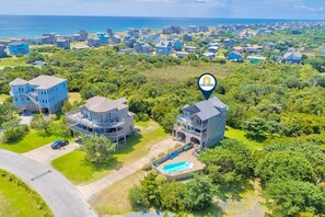 Exterior - Waterfront house near beach access with AC, private pool & hot tub -dog-friendly (Hatteras)
