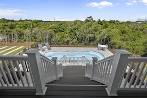 Pool - Oceanview Home with private pool and close beach access (North Topsail Beach)